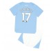 Billige Manchester City Kevin De Bruyne #17 Hjemmetrøye Barn 2023-24 Kortermet (+ korte bukser)